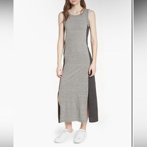 (1) Current/Elliott The Perfect Muscle Tee Dress Heathered Gray Small Midi Maxi